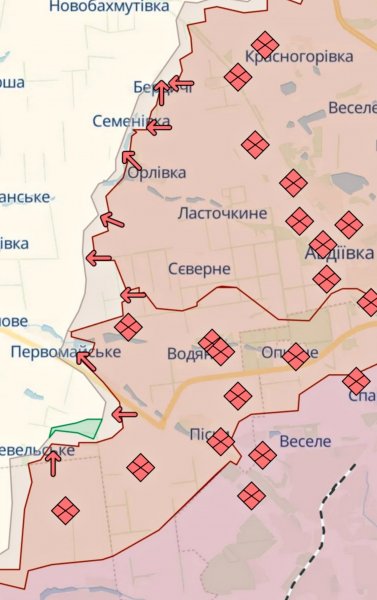 Sytuacja na kierunku Awdejewskim: Siły Zbrojne Ukrainy stwierdziły, czy aktywność okupantów w tym rejonie zmniejszyła się na odcinku frontu (mapa)