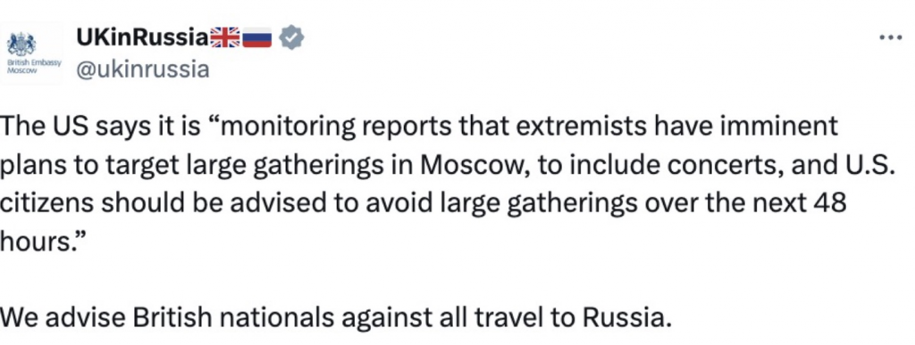 Atak ekstremistów na Moskwę: co się dzieje i dlaczego USA i Wielka Brytania ostrzegły mieszkańców stolicy RF?