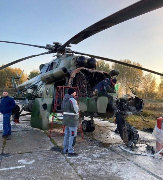 W Omsku spłonął śmigłowiec Mi-8, „sabotażu” dokonali uczniowie (FOTO)”></img></p >Foto – t.me/RVvoenkor </p>
<p><img decoding=