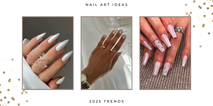 Pomysły na manicure zima 2025 – paznokcie „White Chrome” dla królowej lodu
