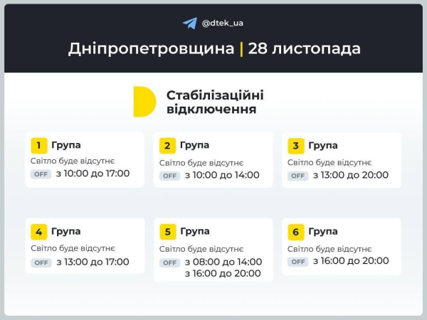 У Києві та низці областей оновили графіки відключень на 28 листопада