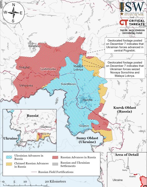 Siły obronne zajęły szereg osad w obwodziu kurskim — ISW (MAP)