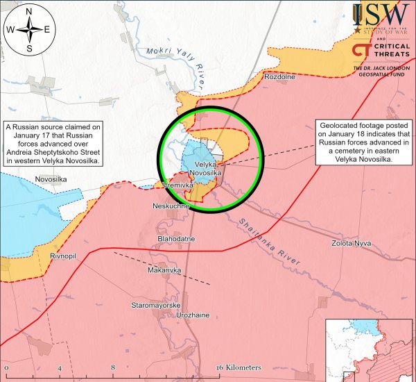 Armia Putina zbliżała się do ;sześć miejscowości obwodu donieckiego (MAPA)