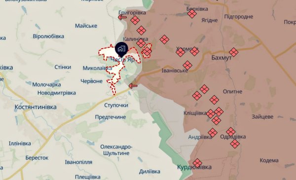 Siły Zbrojne Ukrainy odpowiedziały, czy sytuacja w rejonie Czasowego Jaru uległa zmianie (MAP)