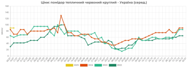 Na Ukrainie ceny pomidorów szklarniowych wzrosły o 10%