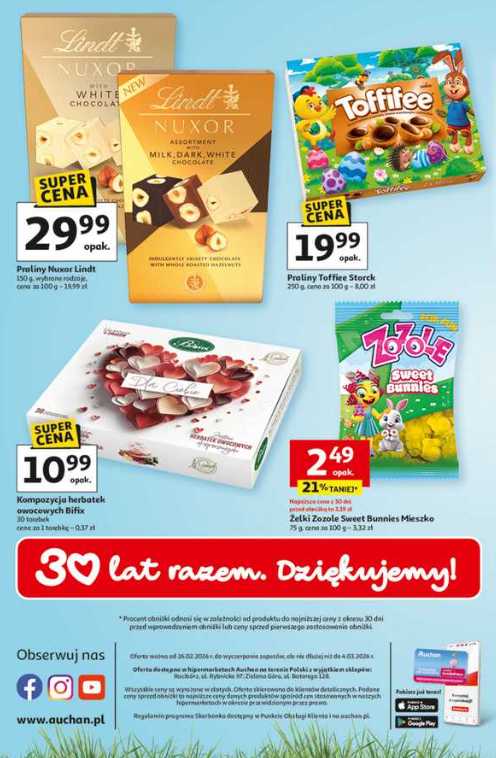 Wielkanocna wyprzedaż w Auchan „Ceny jak malowane”: zniżki na słodycze i dekoracje do 4 marca 2026