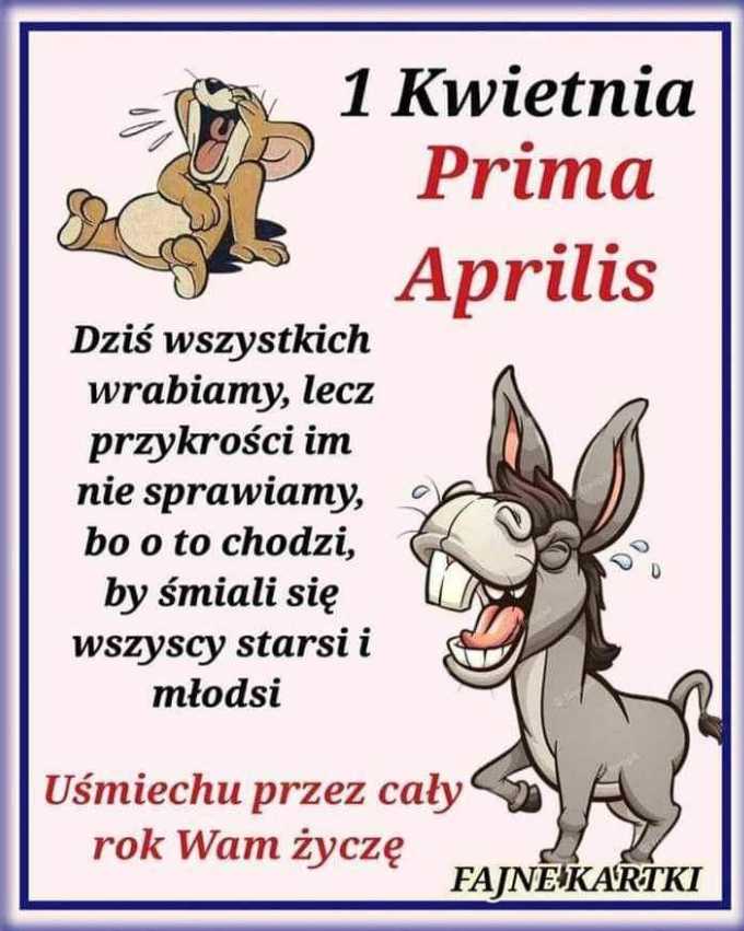 1 kwietnia – Prima Aprilis: życzenia w obrazkach, wierszach, prozą, krótkich SMS-ach, kartkach i GIF-ach
