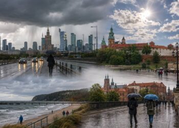 Pogoda w Polsce 10 czerwca 2026: duże zachmurzenie, przelotny deszcz i burze w centrum oraz na południu. Temperatura do 28°C, porywy wiatru do 60 km/h. Możliwy grad.