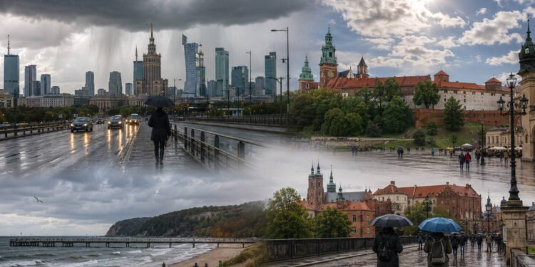 Pogoda w Polsce 10 czerwca 2026: duże zachmurzenie, przelotny deszcz i burze w centrum oraz na południu. Temperatura do 28°C, porywy wiatru do 60 km/h. Możliwy grad.