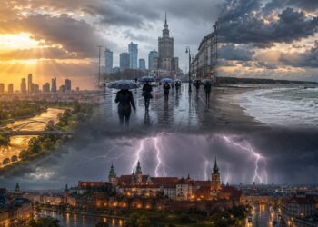 Metaopis: Prognoza pogody w Polsce na 14 czerwca 2026: chłodniej, pochmurno i deszczowo. IMGW ostrzega przed burzami, gradem, silnym wiatrem i lokalnymi podtopieniami w kraju.
